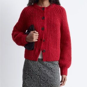 & Other Stories Oversized Red Cardigan